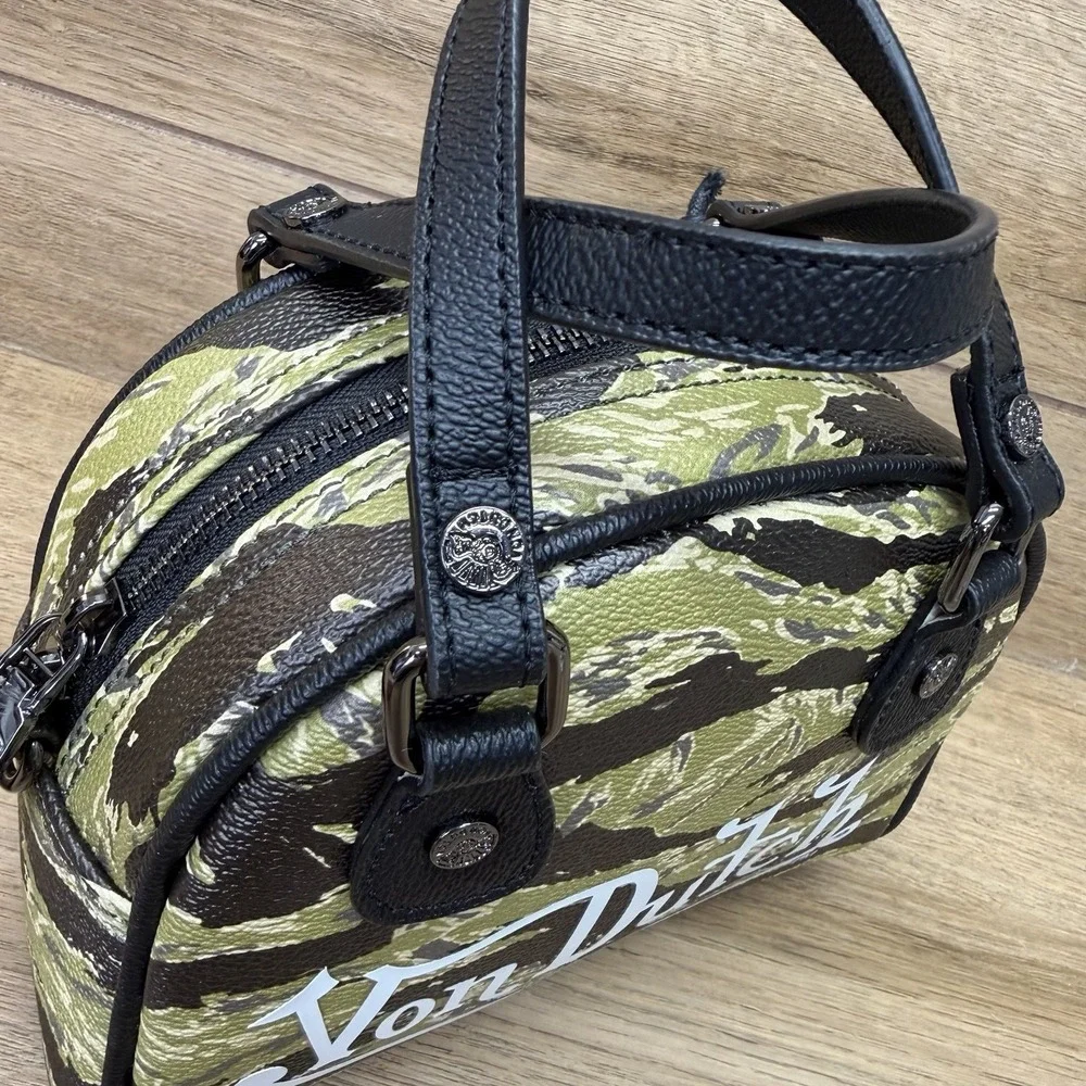 Von Dutch Camo Mini Bowling Bag Crossbody Purse Logo Y2K Grunge NWT